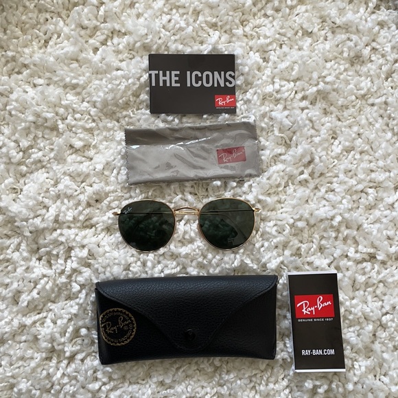 Ray-ban Round Sunglasses Metal Gold